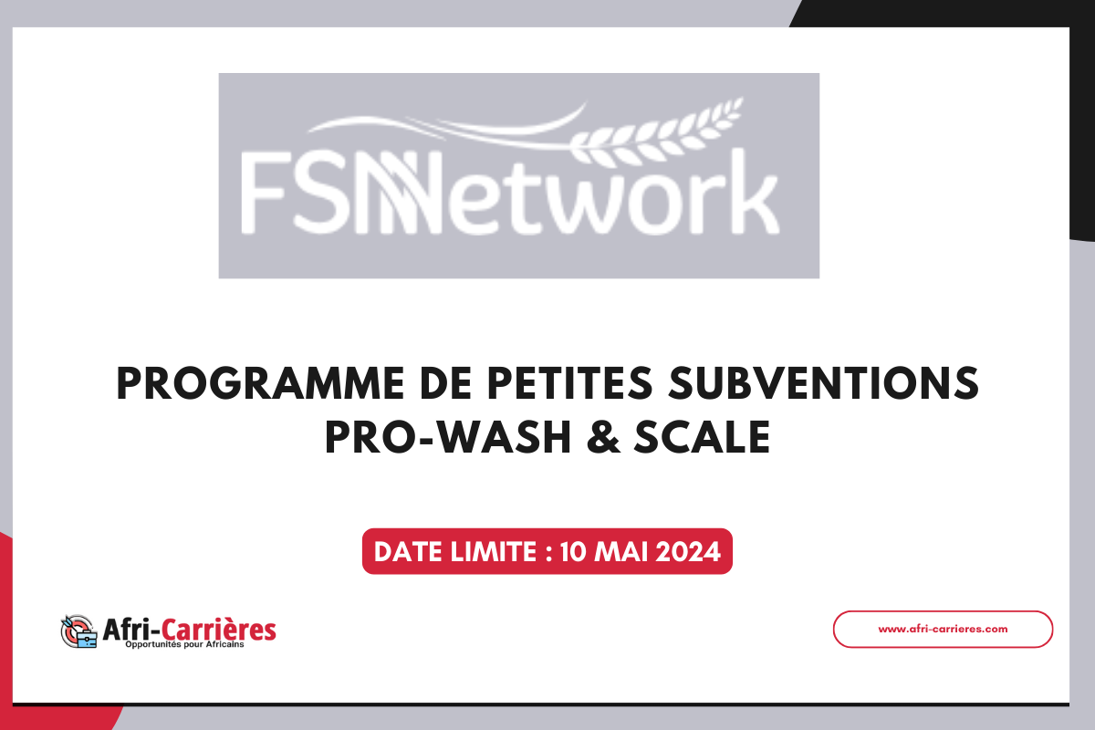 Programme de petites subventions PRO WASH SCALE