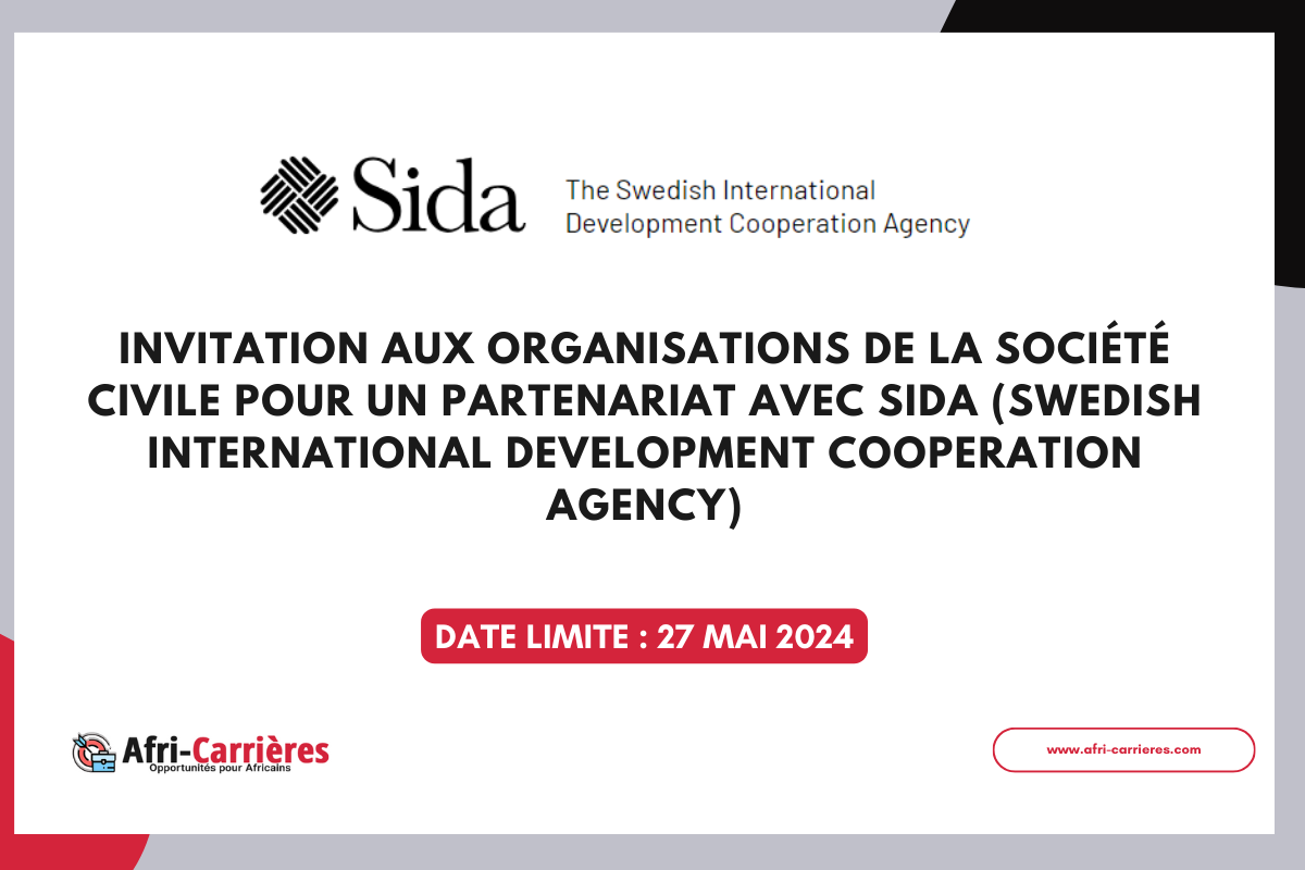Sida invite les organisations de la societe pour partenariat