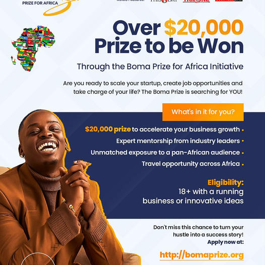 Les inscriptions au Boma Prize for Africa 2024 sont desormais ouvertes pour les entrepreneurs africains