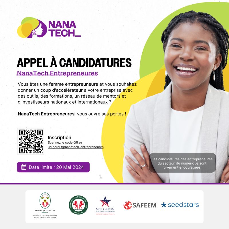 Postulez pour le programme NanaTech Entrepreneures 2024 pour femmes entrepreneures
