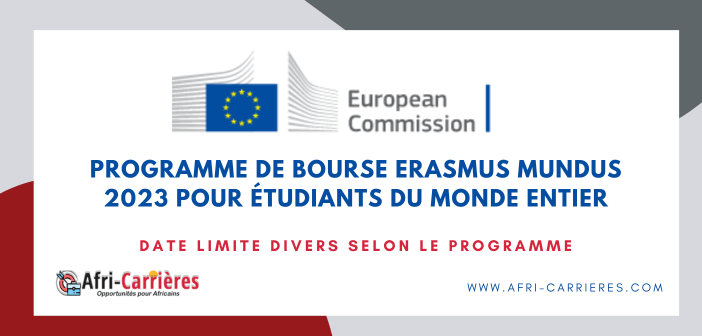 Programme de bourse Erasmus Mundus 2023 pour etudiants du monde entier