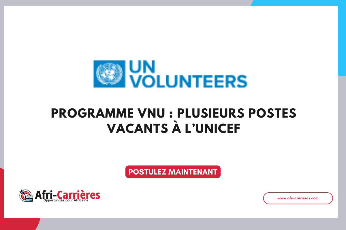 Programme VNU Plusieurs postes vacants a lUNICEF