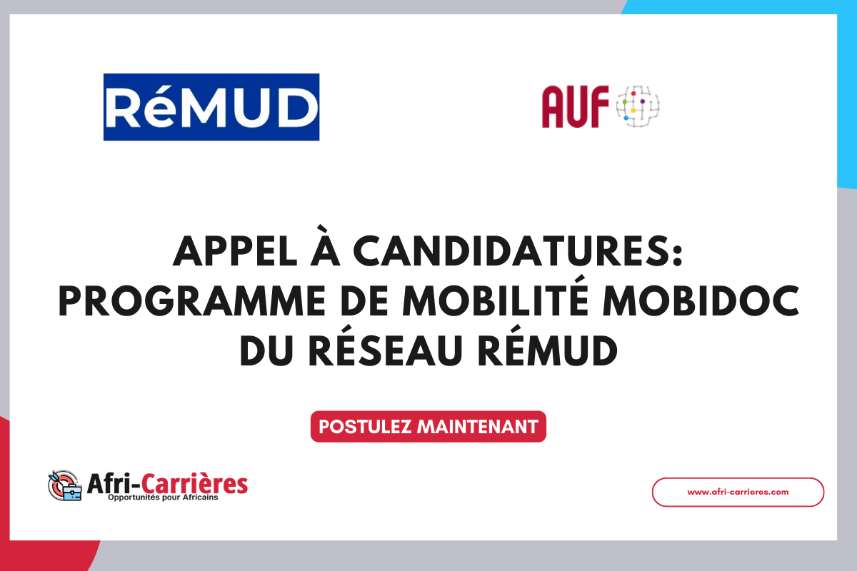 Appel a candidatures Programme de mobilite MOBIDOC du Reseau ReMUD