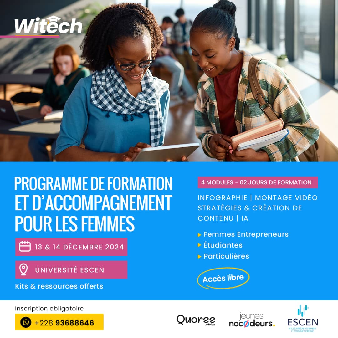 Programme WITECH formation et daccompagnement pour les femmes
