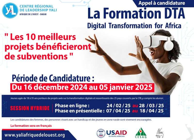 Programme special Digital Transformation for Africa DTA du YALI 2025