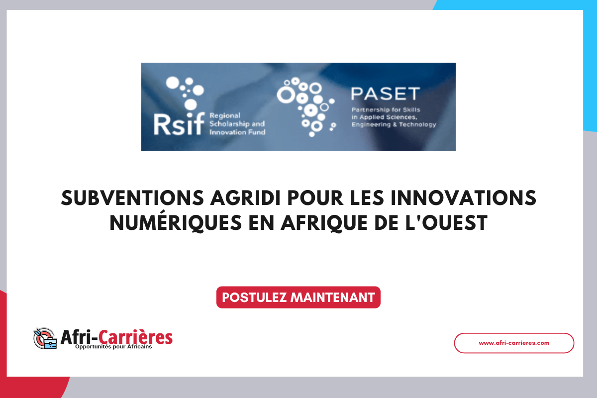 Subventions AGriDI pour les Innovations Numeriques en Afrique de lOuest