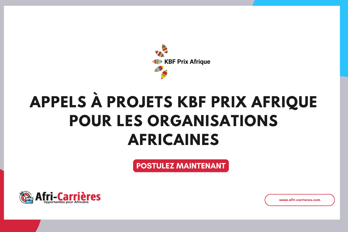 Appels a projets KBF Prix Afrique 2025 2026 pour les organisations africaines