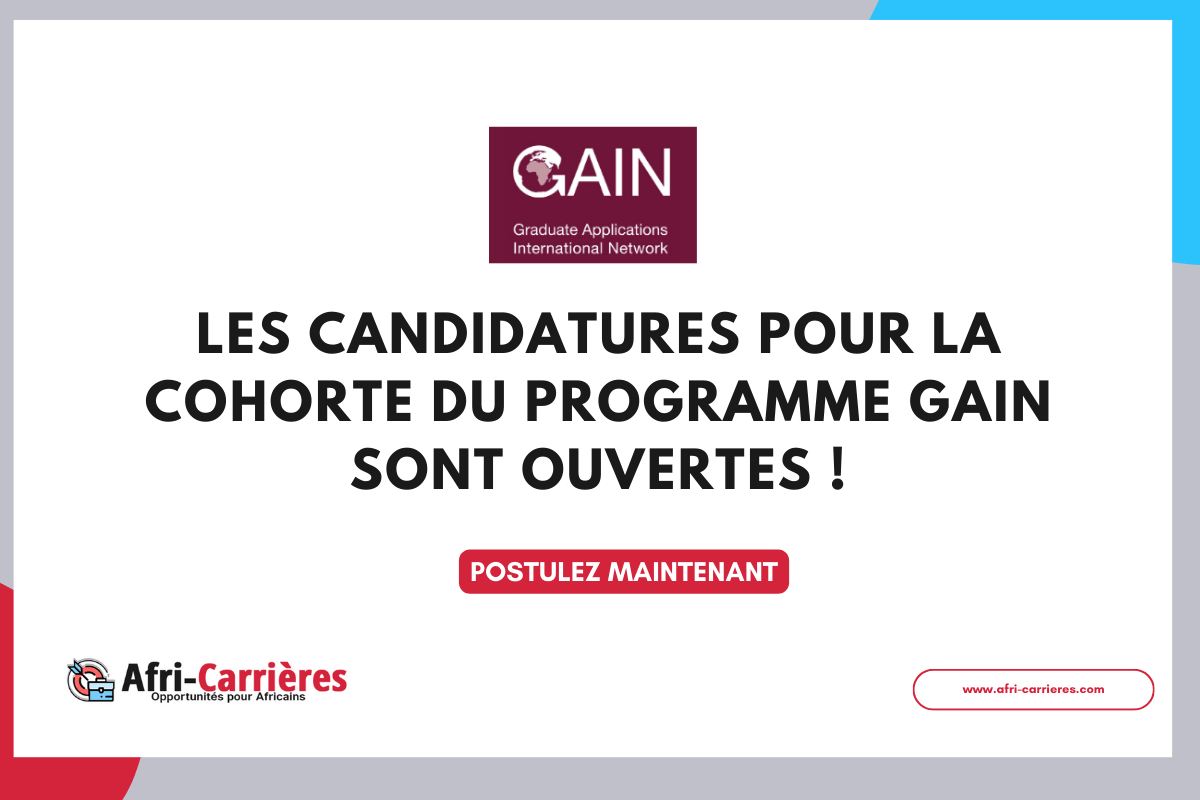 Les candidatures pour la cohorte du programme GAIN sont ouvertes