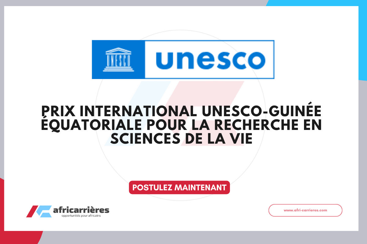 Appel a candidatures 2026 Prix international UNESCO Guinee equatoriale pour la recherche en sciences de la vie