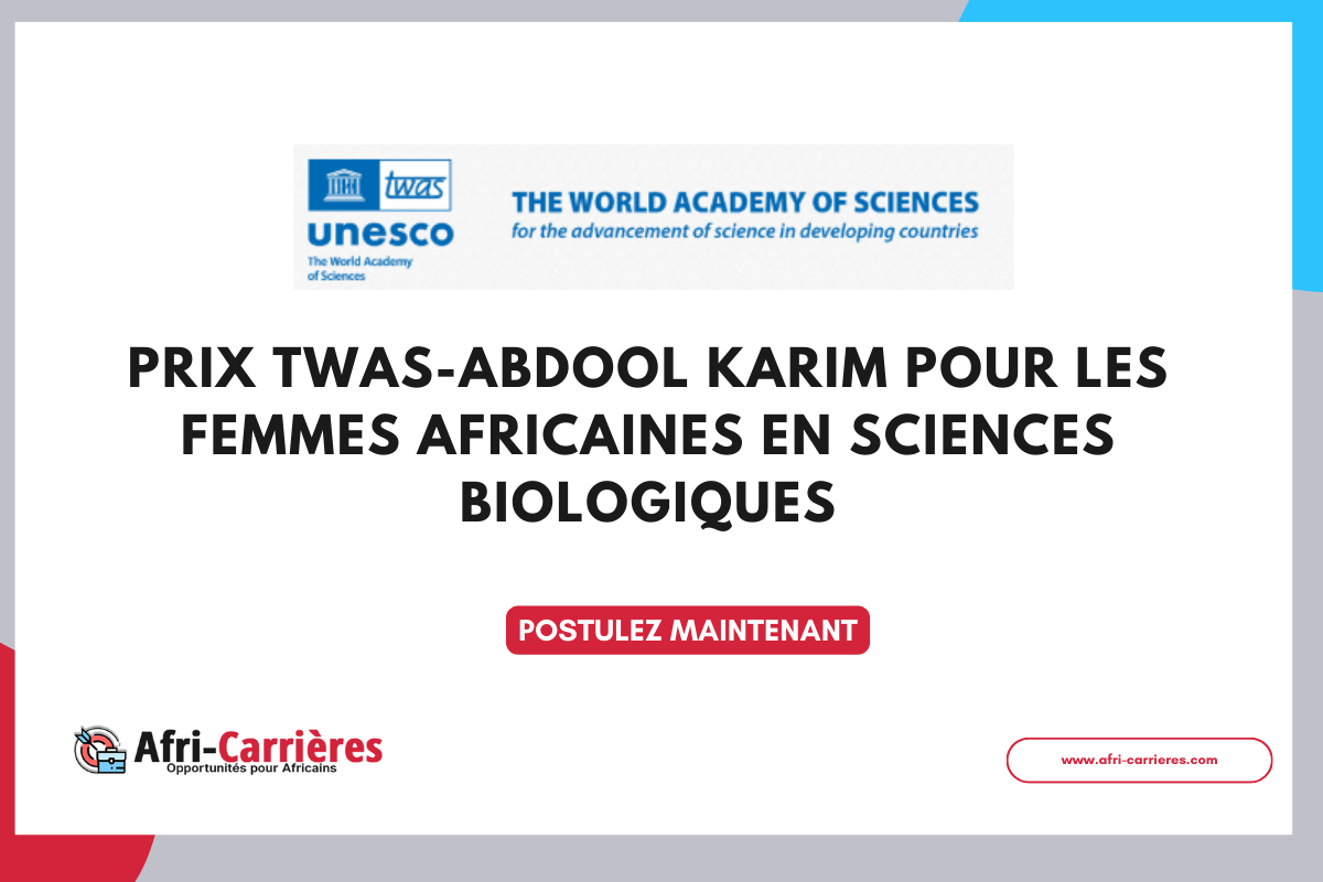 Prix TWAS Abdool Karim 2025 pour les femmes africaines en sciences biologiques