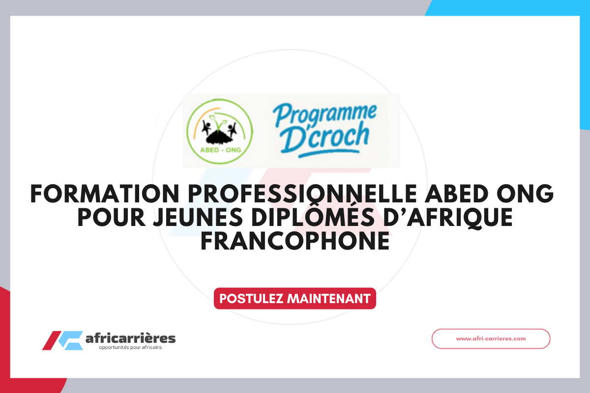 Formation professionnelle ABED ONG 2026 pour Jeunes diplomes dAfrique francophone