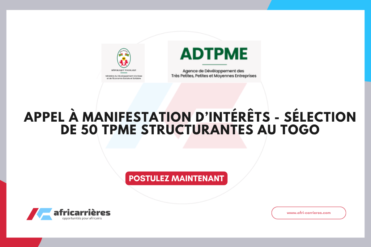 Appel a Manifestation dInterets Selection de 50 TPME structurantes au Togo 2026