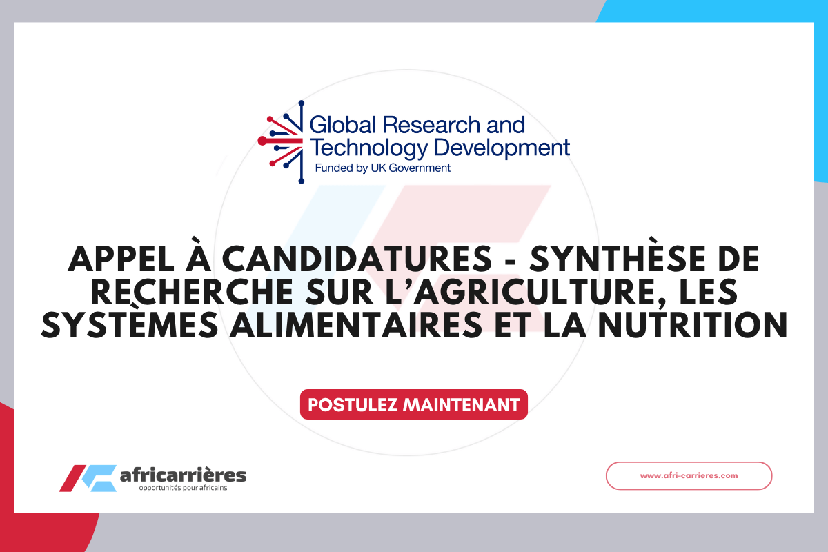 Appel a propositions FCDO Synthese de recherche sur lagriculture les systemes alimentaires et la nutrition 2026