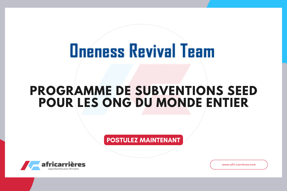 SEED Grant Program 2026 – Financement de 25 000 a 50 000 USD pour ONG emergentes