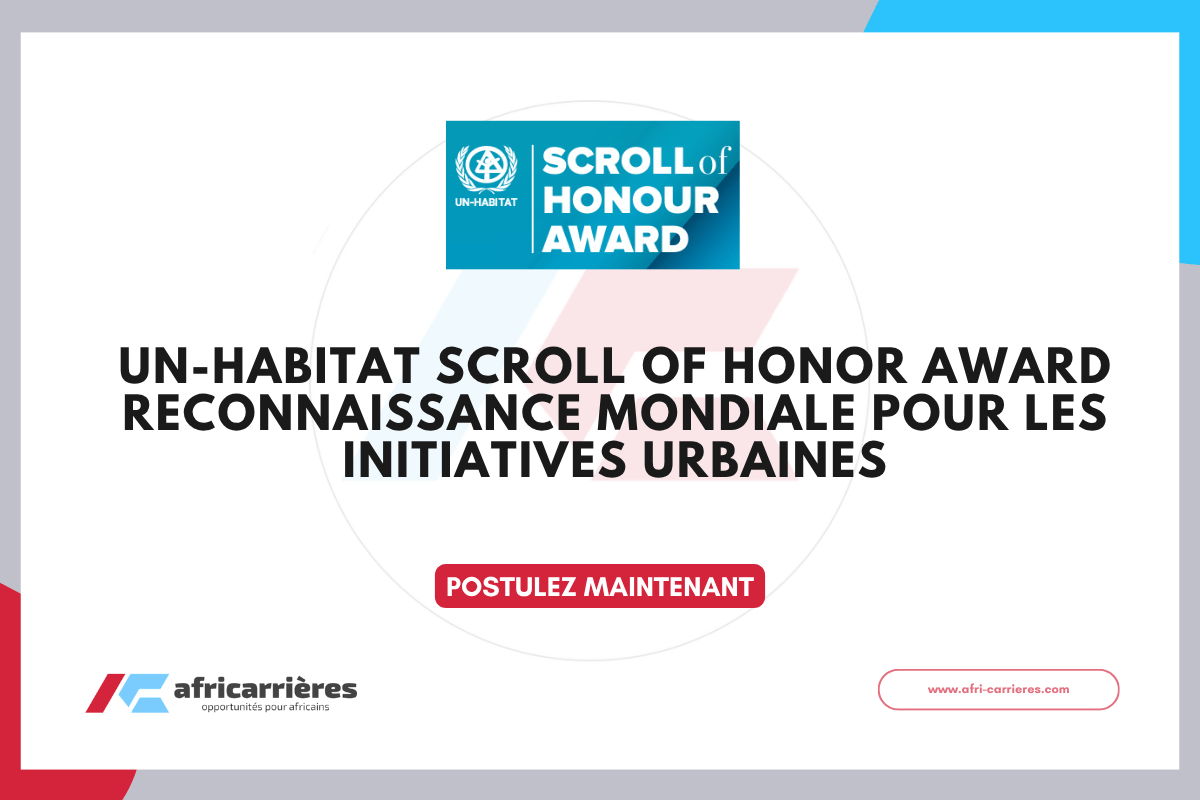 UN Habitat Scroll of Honor Award 2026 Reconnaissance mondiale pour les initiatives urbaines