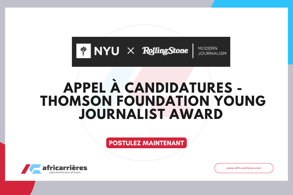 Appel a candidatures Thomson Foundation Young Journalist Award 2026
