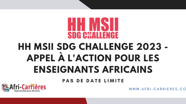 HH MSII SDG Challenge 2023 Appel a laction pour les enseignants africains 1