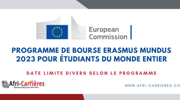 Programme de bourse Erasmus Mundus 2023 pour etudiants du monde entier