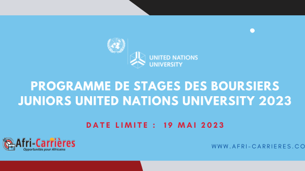 Programme de stages des boursiers juniors United Nations University 2023