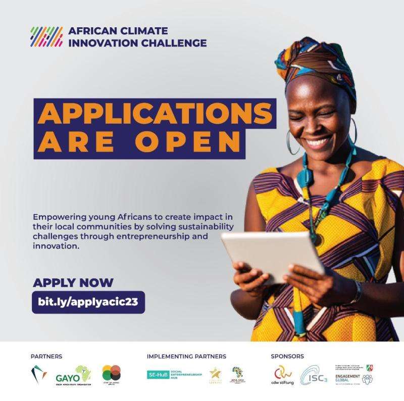 Appel a candidatures African Climate Innovation Challenge 2023 jusqua 15 000 USD en