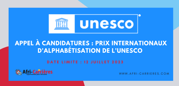 Appel a candidatures Prix internationaux dalphabetisation de lUNESCO 2023 Prix total de 150 000