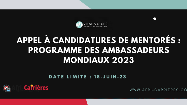 Appel a candidatures de mentores Programme des ambassadeurs mondiaux 2023 1