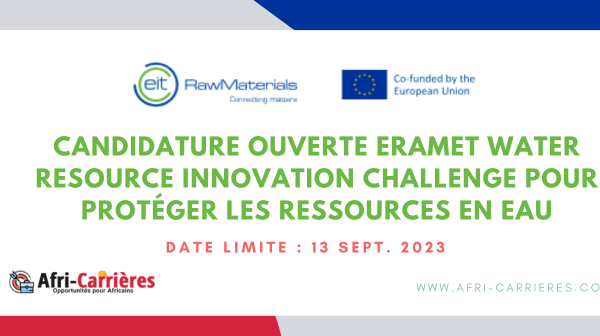 Candidature ouverte Eramet Water Resource Innovation Challenge pour proteger les ressources en eau 1