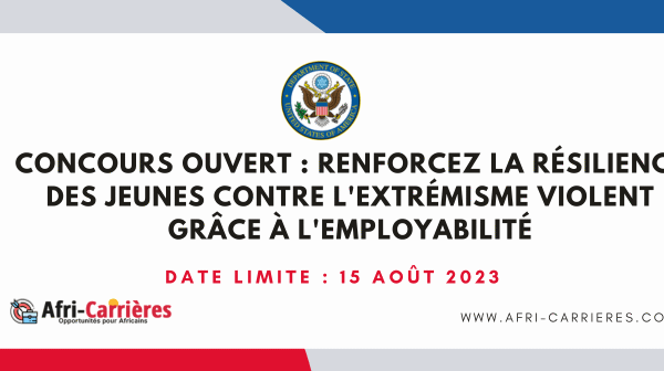 Concours ouvert Renforcez la resilience des jeunes contre lextremisme violent grace a lemployabilite 1