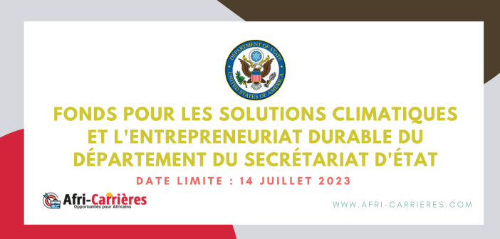Fonds pour les solutions climatiques et lentrepreneuriat durable 2023