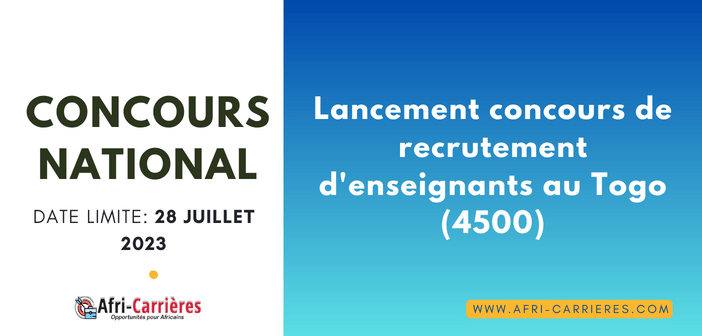 Lancement concours de recrutement denseignants au Togo 4500