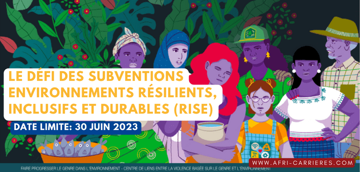 Le defi des subventions Environnements Resilients Inclusifs et Durables RISE