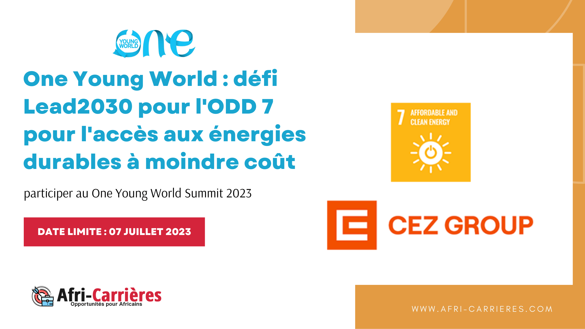 One Young World defi Lead2030 pour lODD 7 pour lacces aux energies durables a moindre cout