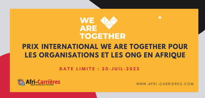 Prix international We Are Together pour les organisations et les ONG en Afrique
