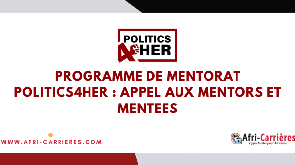 Programme de mentorat Politics4Her Appel aux Mentors et Mentees 1