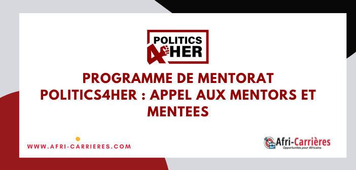 Programme de mentorat Politics4Her Appel aux Mentors et Mentees