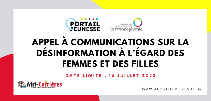 Appel a communications sur la desinformation a legard des femmes et des filles