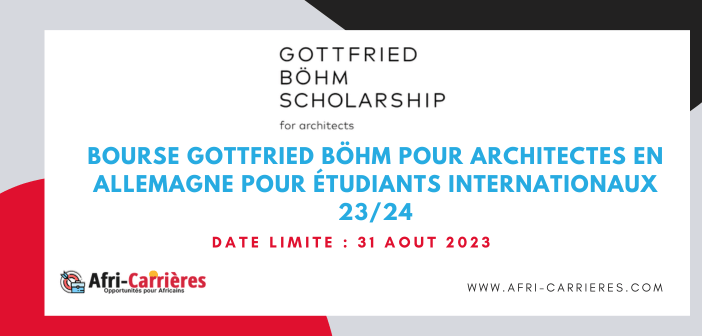 Bourse Gottfried Bohm pour architectes en Allemagne pour etudiants internationaux 2324