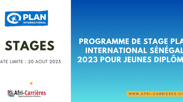 PROGRAMME DE STAGE PLAN INTERNATIONAL SENEGAL 2023 POUR JEUNES DIPLOMES 1