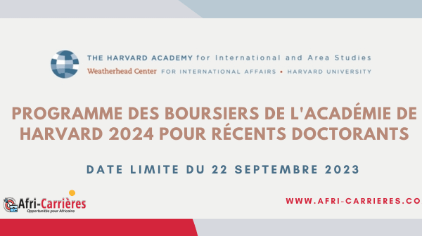 Programme des boursiers de lAcademie de Harvard 2024 pour recents doctorants 1