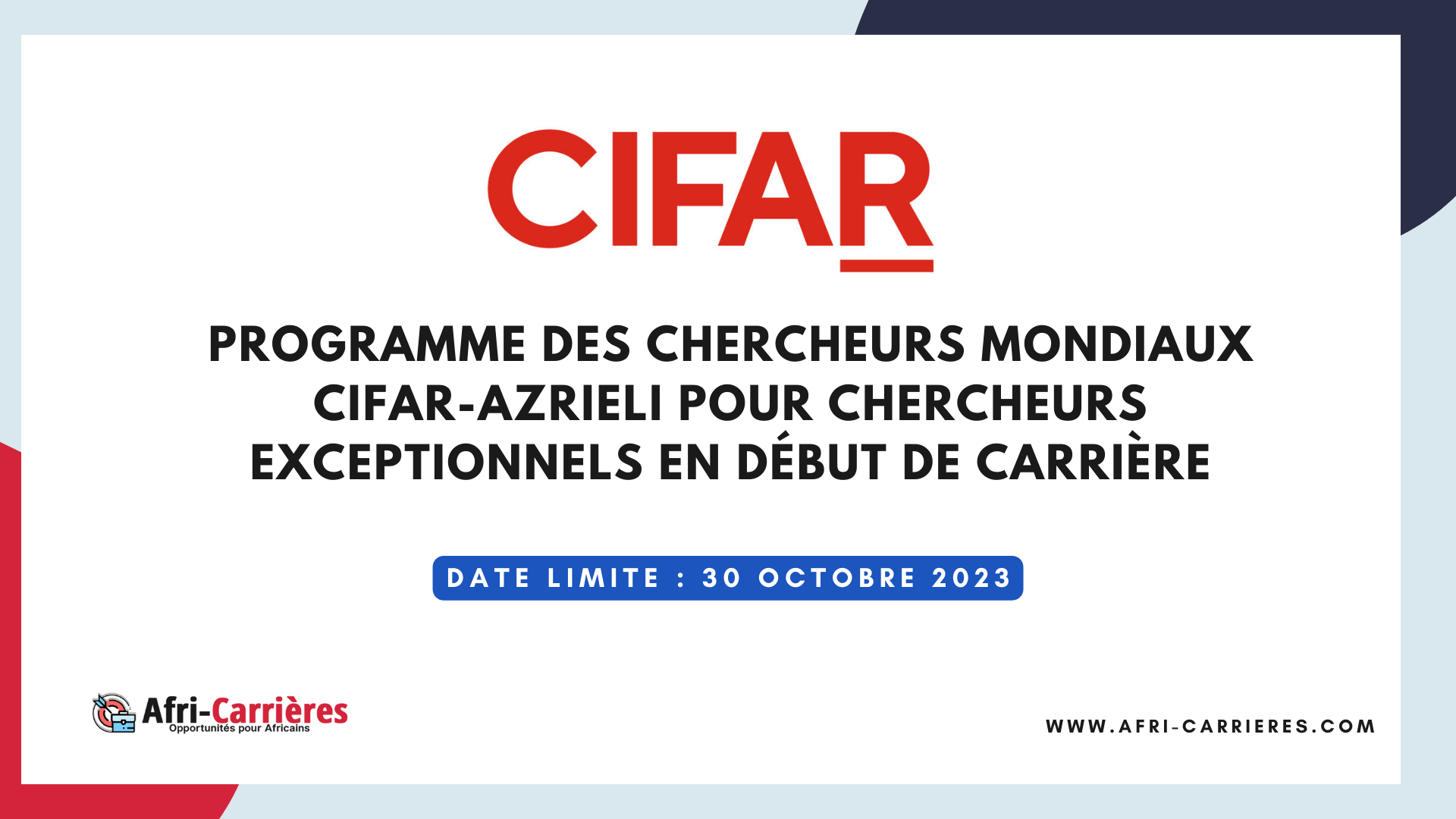 Programme des chercheurs mondiaux CIFAR Azrieli