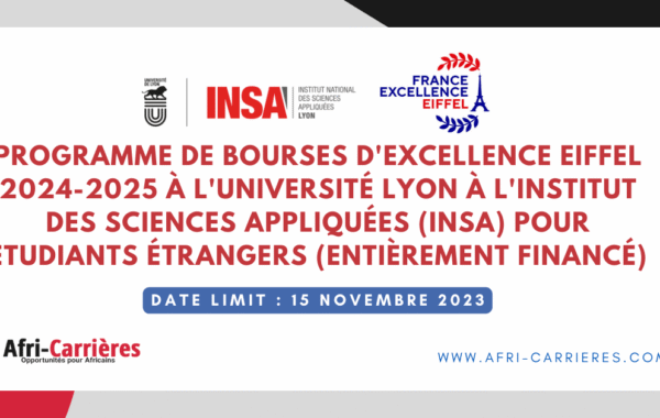 programme de bourses Eiffel Universite LYON 1