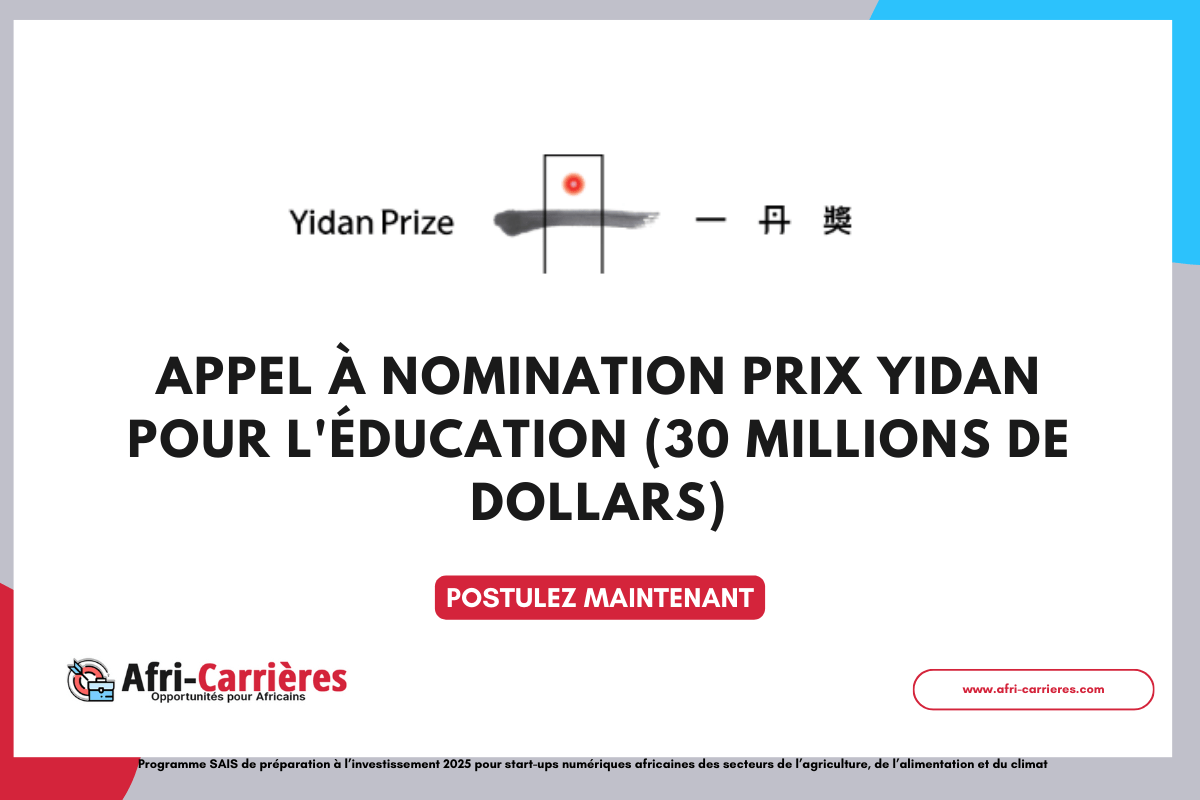 Appel a nomination Prix Yidan pour leducation