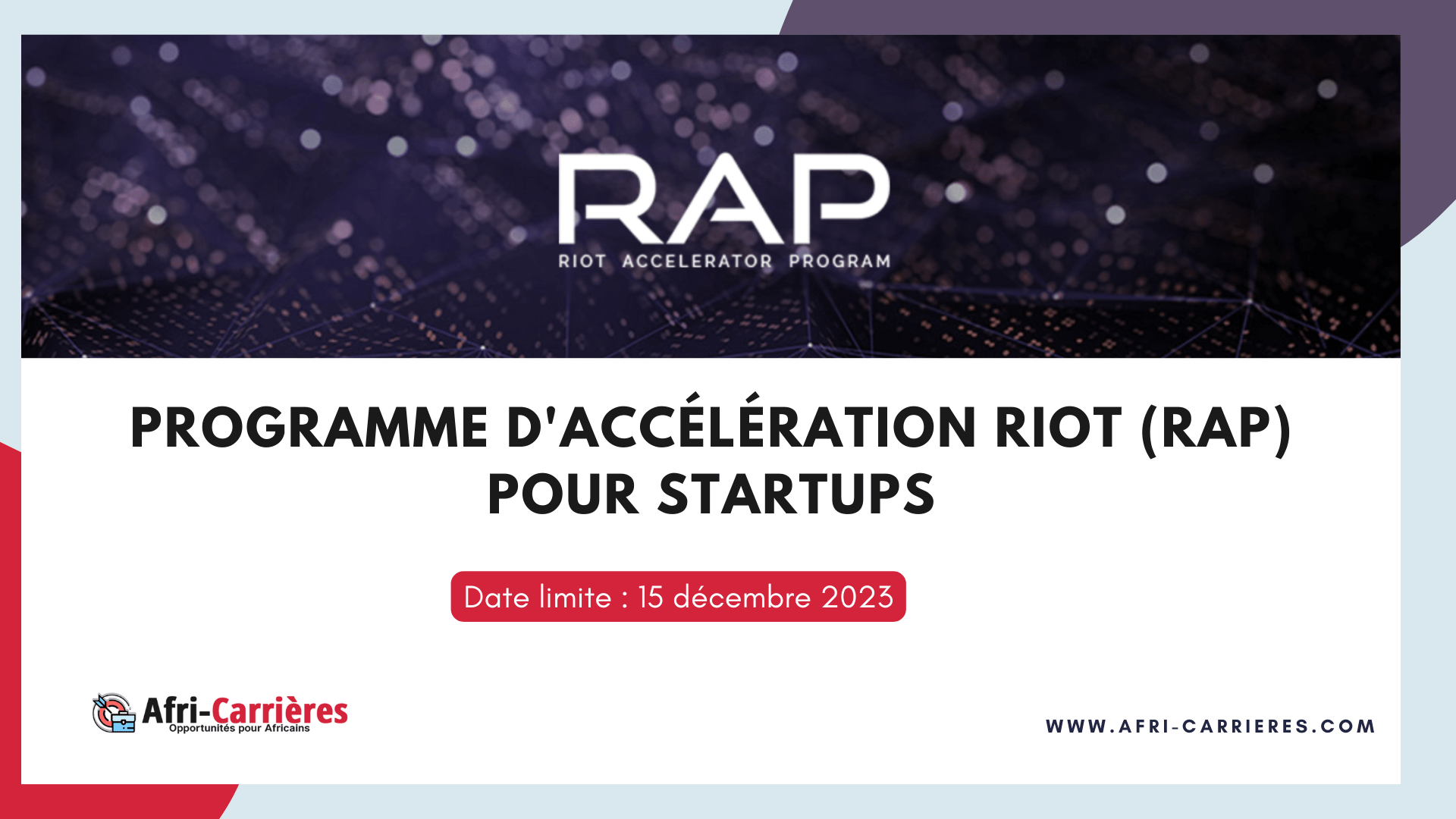 Programme dacceleration RIoT RAP pour Startups
