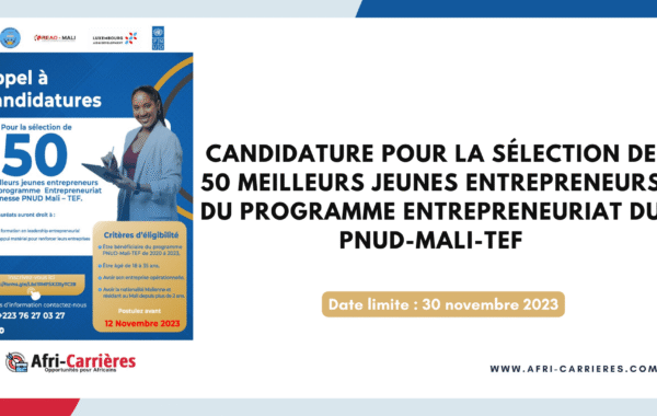 programme entrepreneuriat du PNUD Mali TEF 1