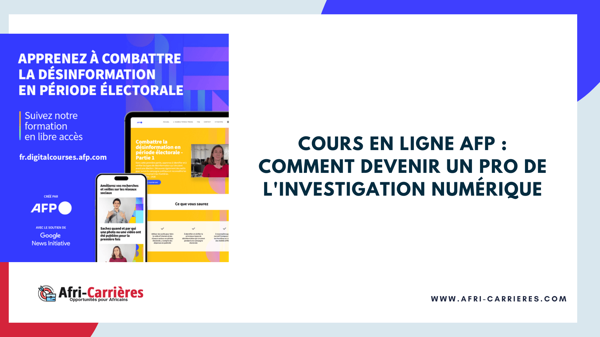 Cours en ligne gratuit AFP sur linvestigation numerique
