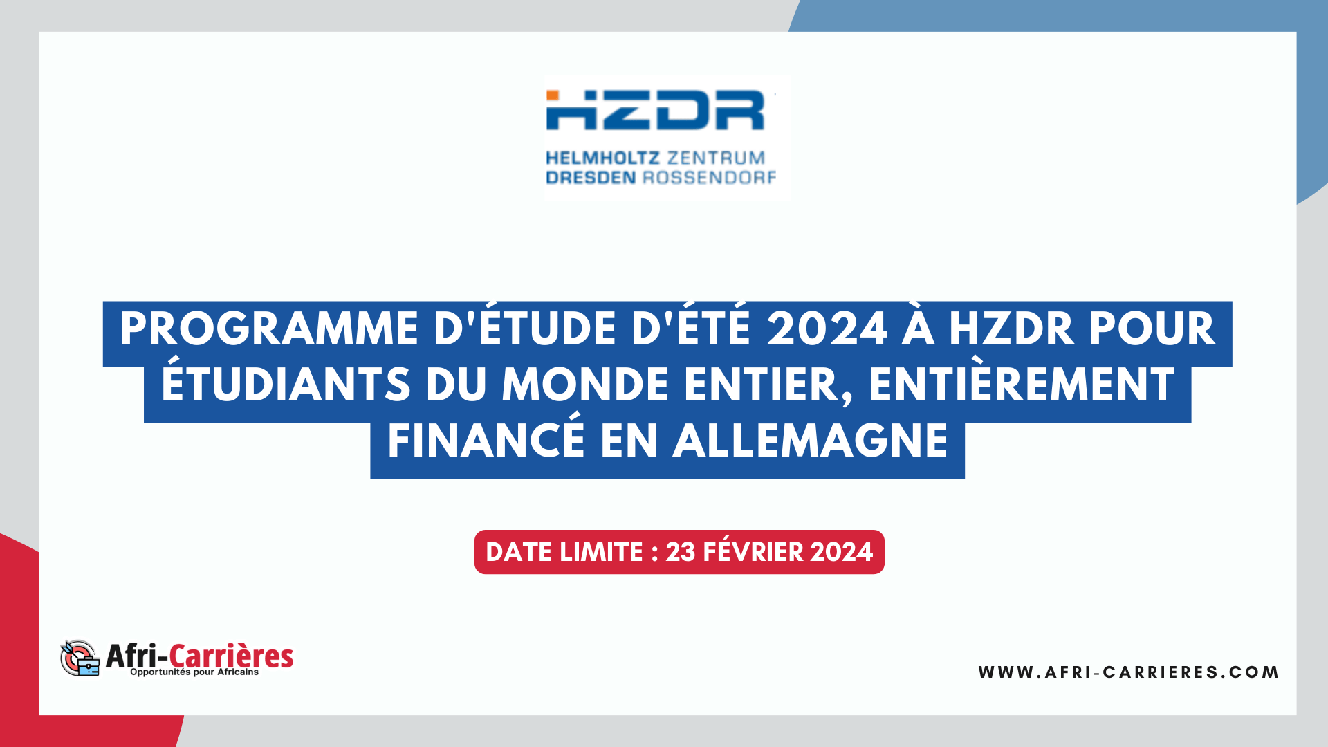 Programme detude dete a HZDR pour etudiants du monde entier