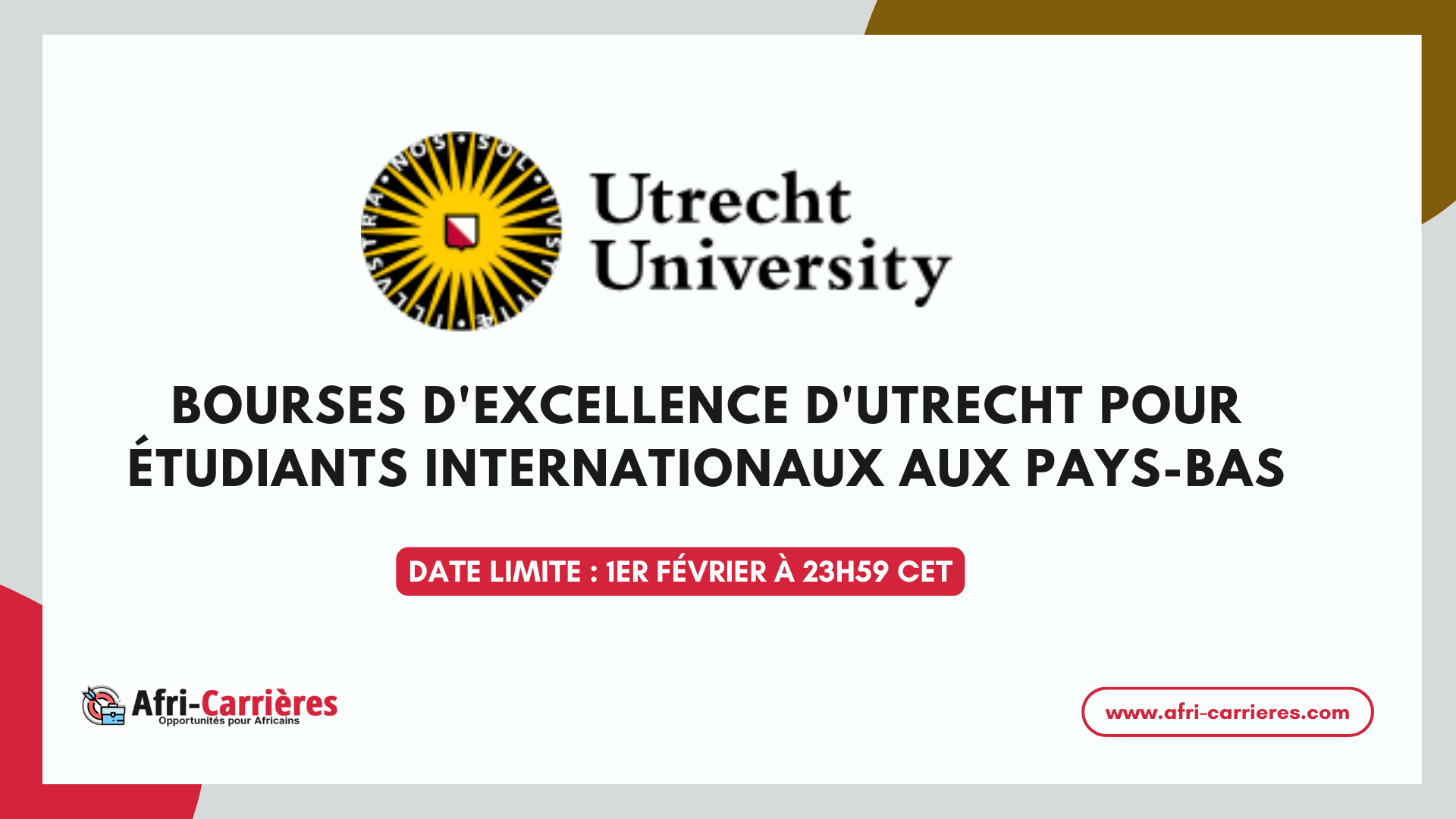 bourse dexcellence dUtrecht