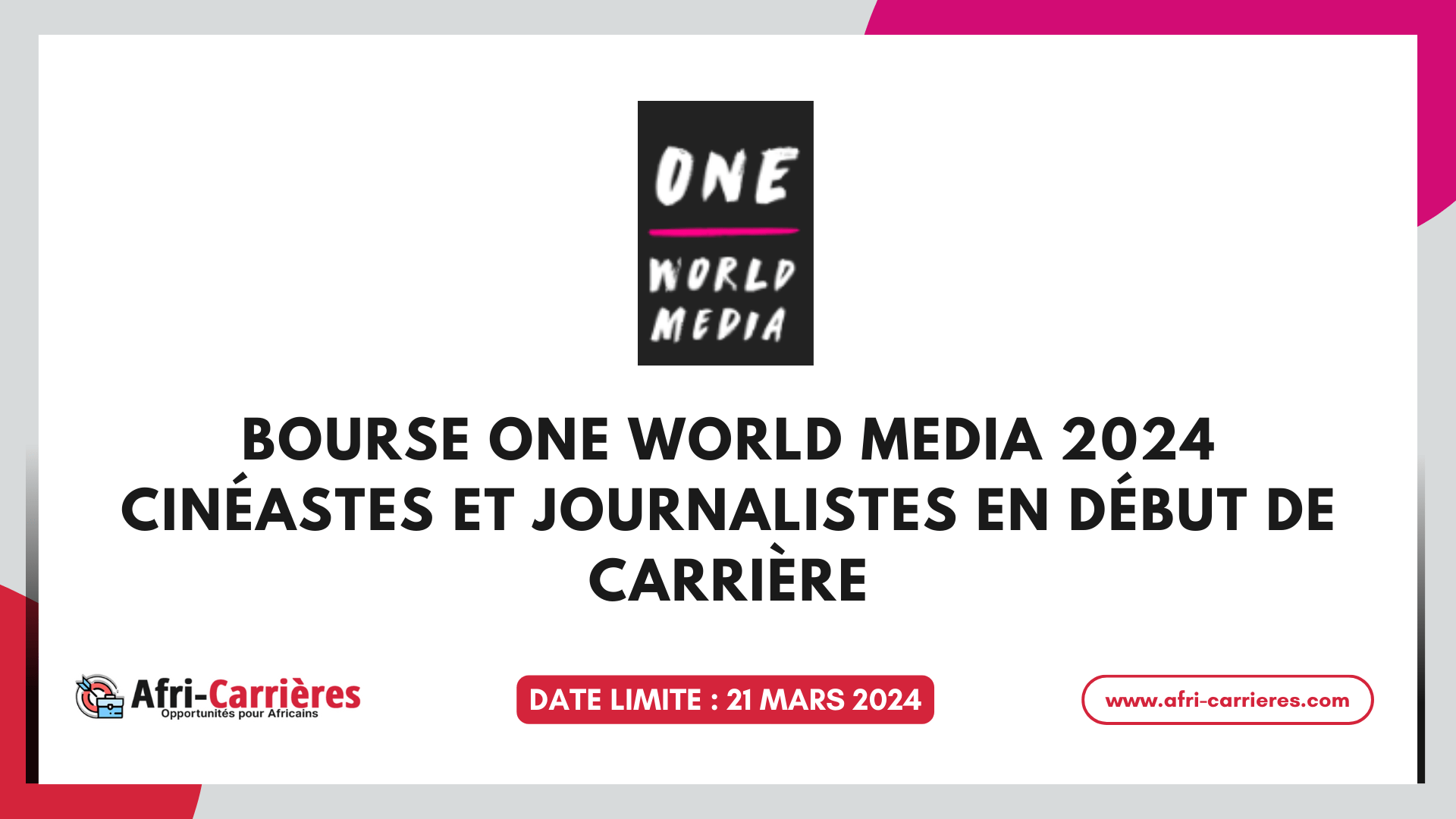 Bourse One World Media 2024 cineastes et journalistes en debut de carriere