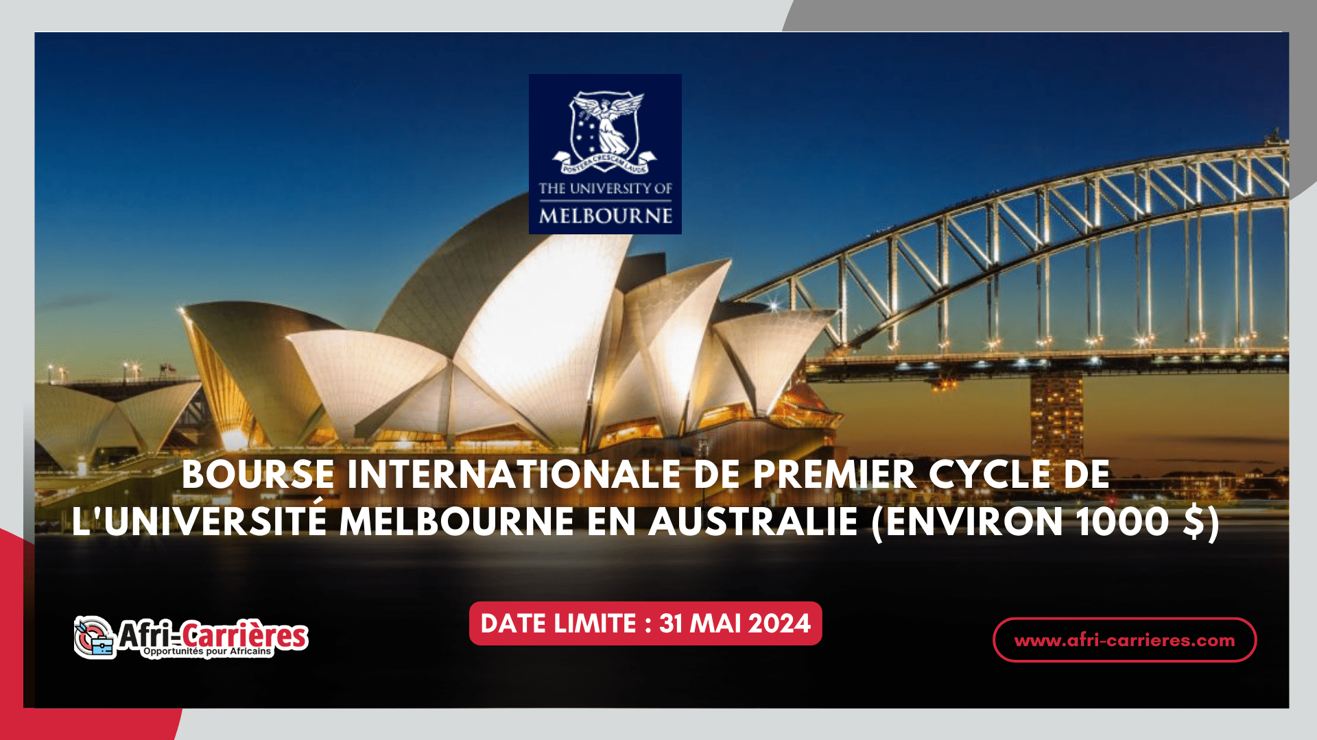 Bourse en Australie 2024 offerte par lUniversite Melbourne
