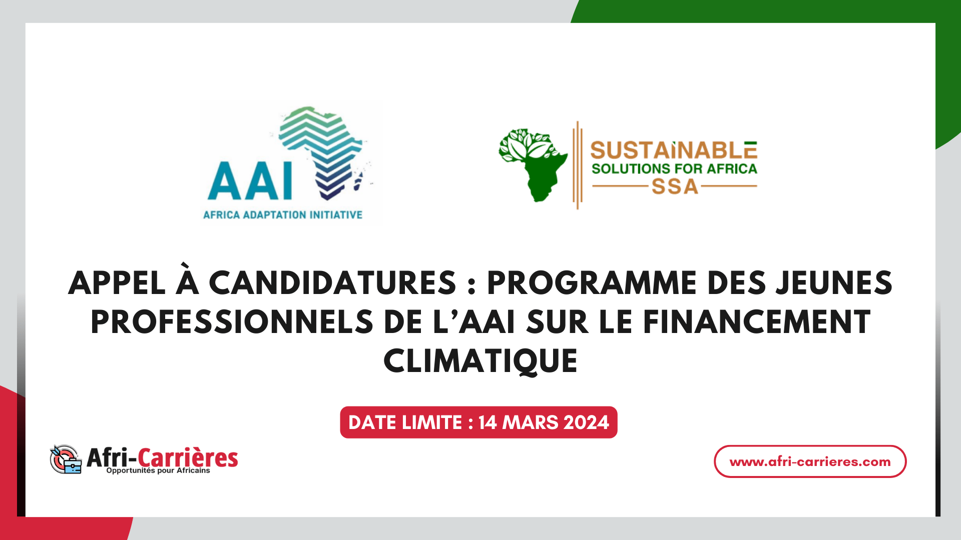 Programme des jeunes professionnels de lAAI sur le financement climatique